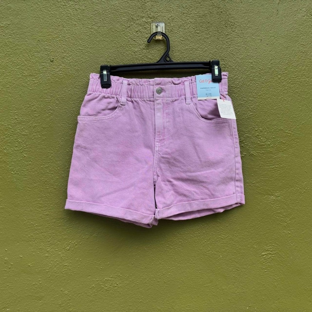 Purple high-waisted shorts Teens XL (14) Cat & Jack Paperbag waist NWT High Rise